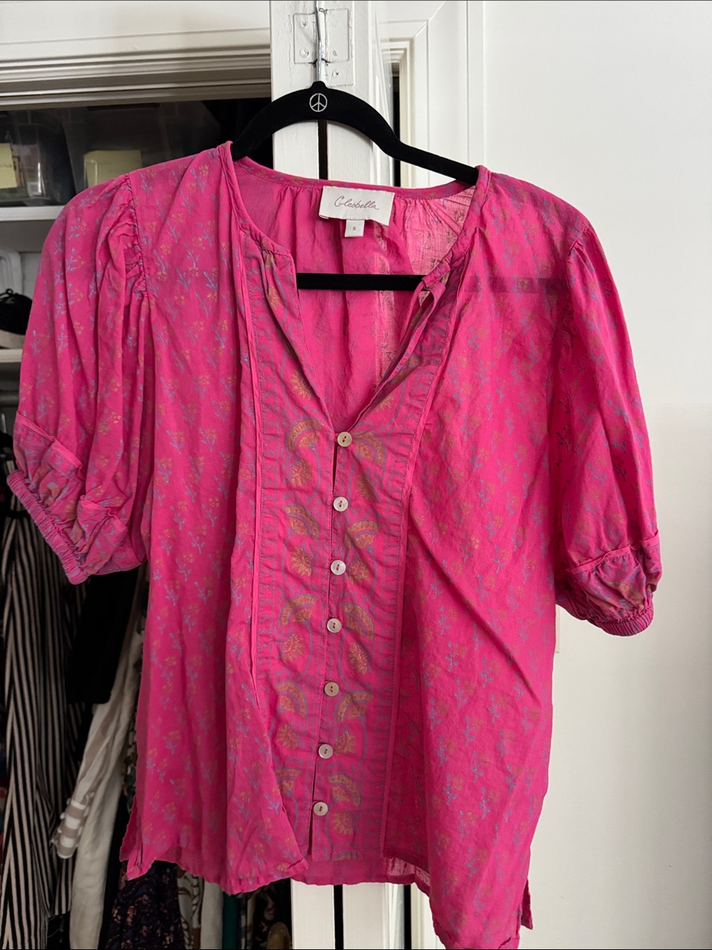cleobella Bright Pink Button Front Blouse